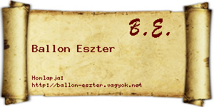 Ballon Eszter névjegykártya