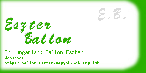 eszter ballon business card